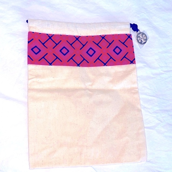 NWOT TORY BURCH Mini Canvas Drawstring Dust Bag - Picture 5 of 7